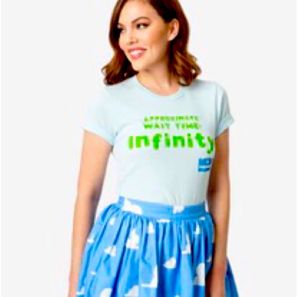 RARE NWOT Light Blue Wait Time Infinity and Beyond Unisex Tee